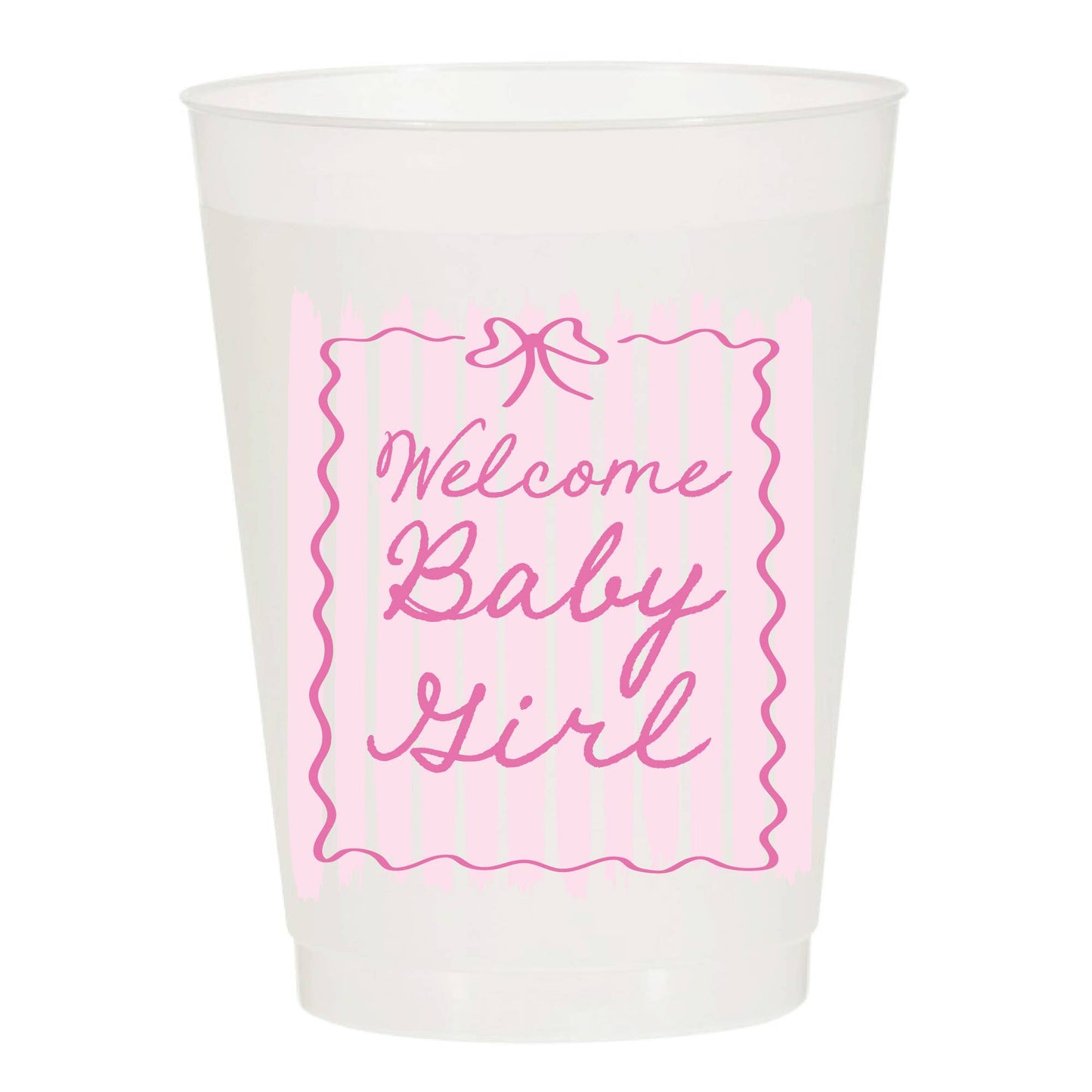 Welcome Baby Girl Frosted Cups- Baby : Pack of 6