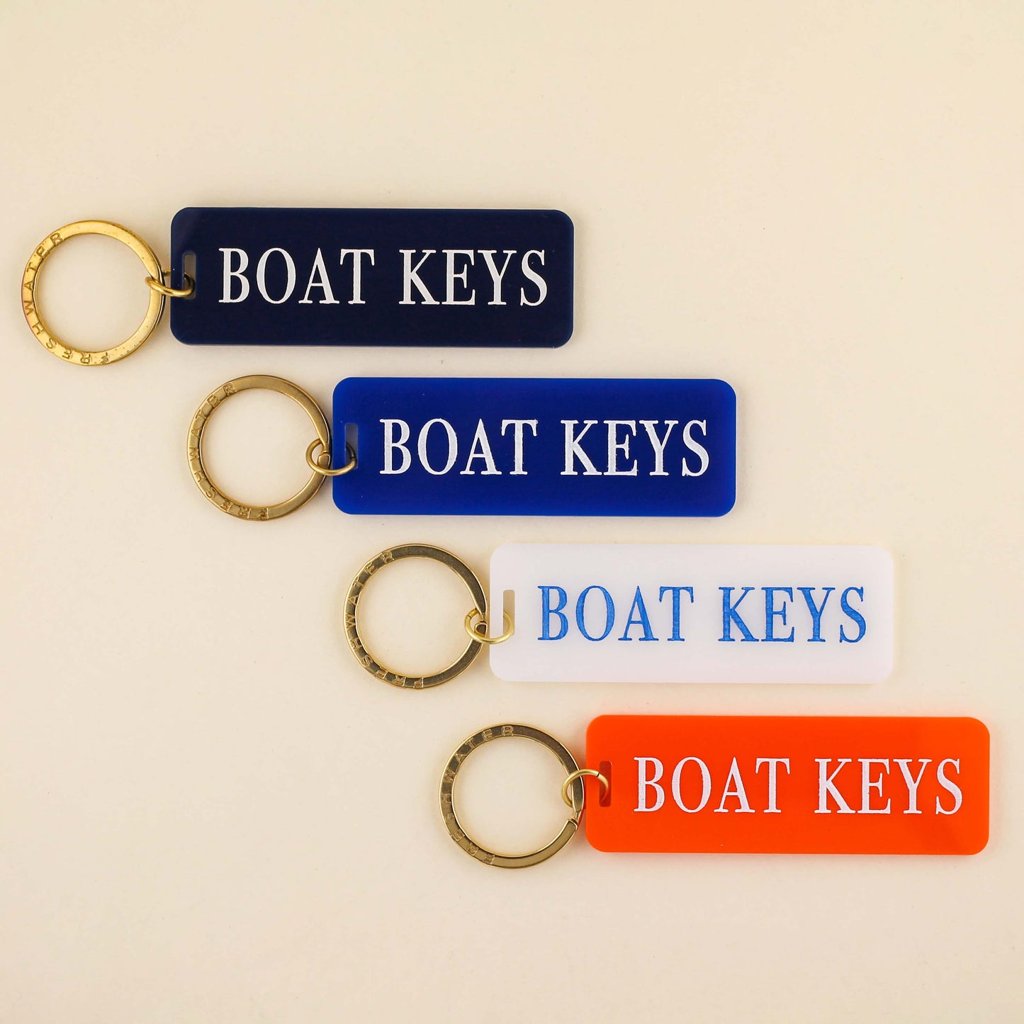 Boat Keys Keychain: Keychain with Hang Tag / Royal