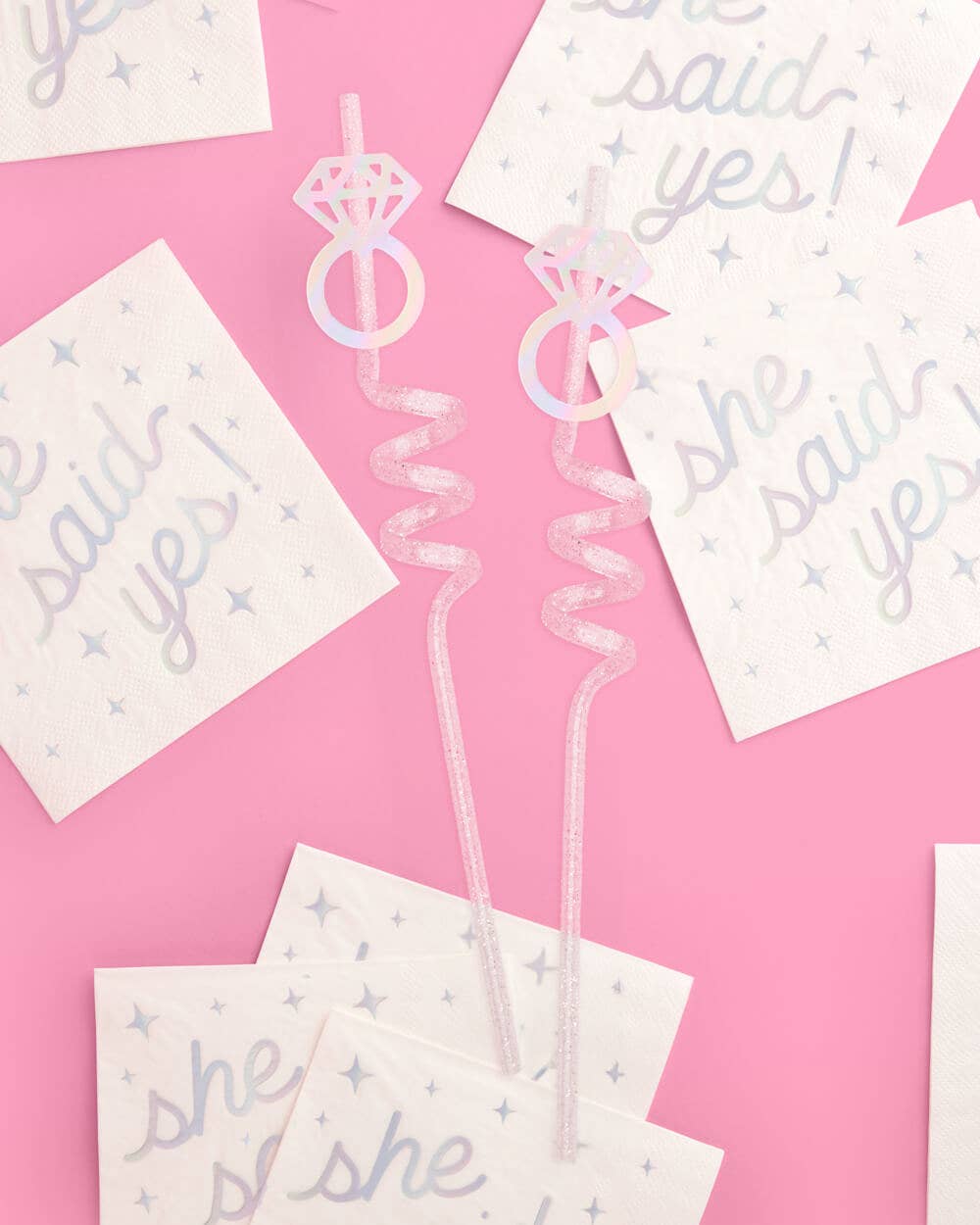 Diamond Ring Swirl Straws | Bridal Glam, Bachelorette