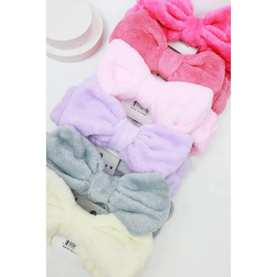 Solid Beauty Spa Bow Headband: MIX COLOR / ONE