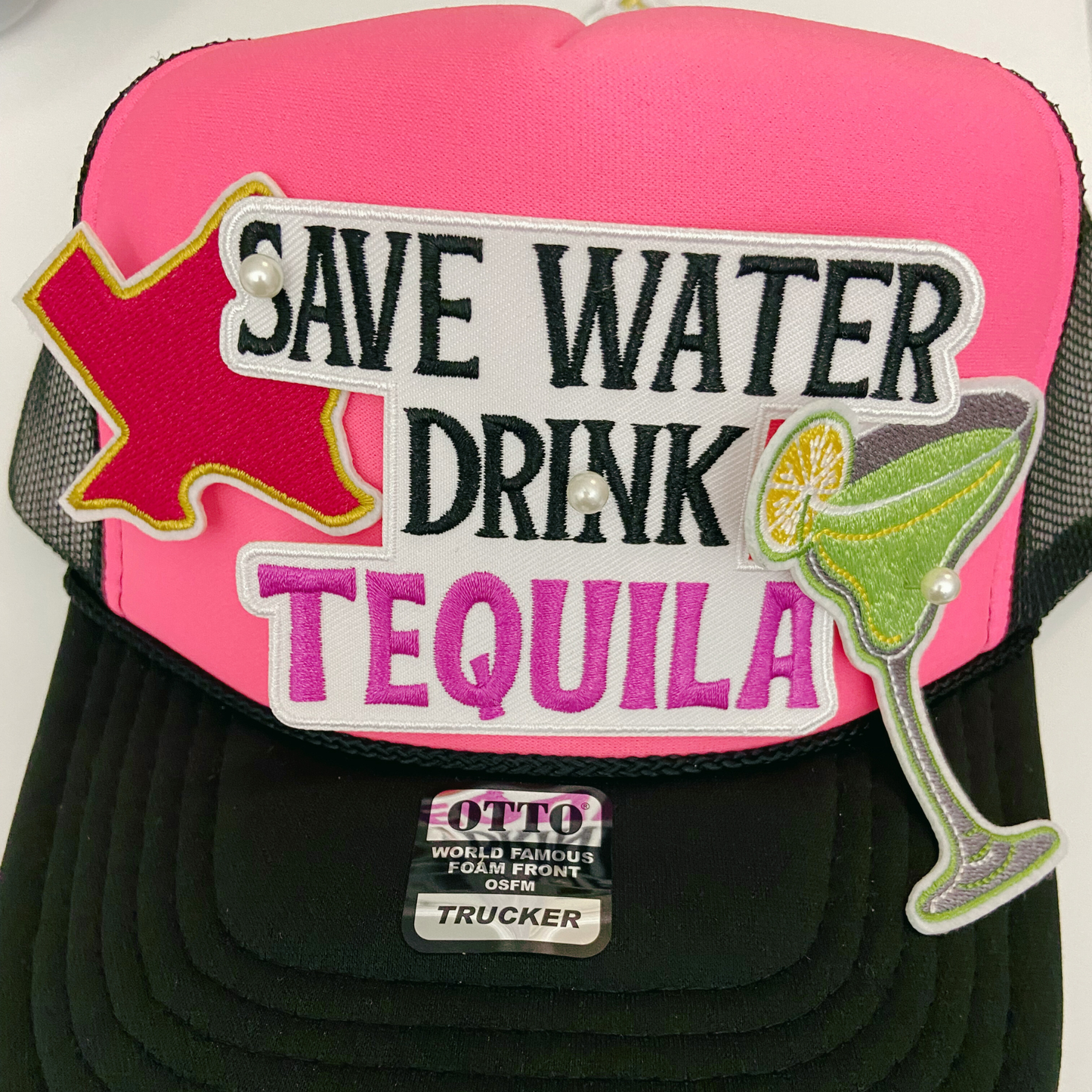 4" Save Water Drink TEQUILA - Embroidered Hat Patch: QTY 1