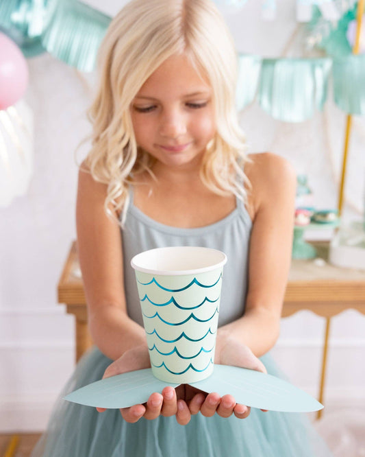 SEA1011 - Mermaid Tail Paper Party Cups - 12 oz