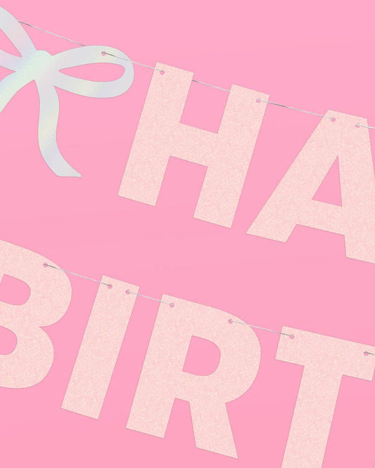 Birthday Bow Banner, Bday Supplies, Decorations