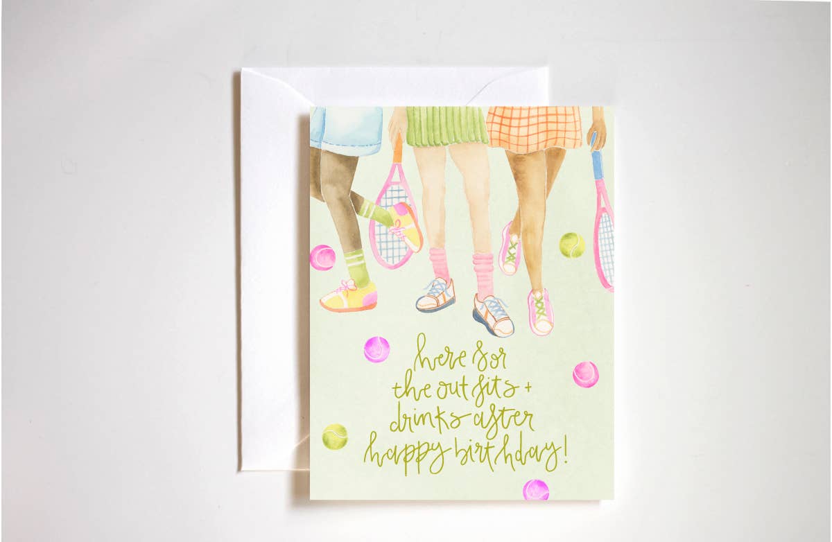 Tennis era birthday card