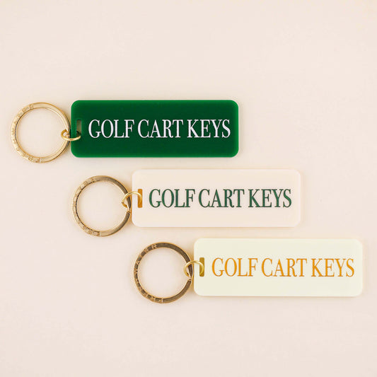 Golf Cart Keys Keychain: Keychain on Card / Kelly Green