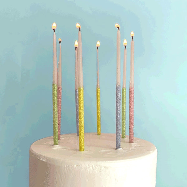 Single Glitter Beeswax Candles | Multicolor Celebrate