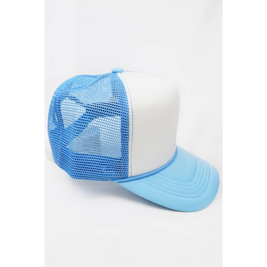 Classic Foam Solid Two Tone Trucker Hat: LIGHT PINK / ONE