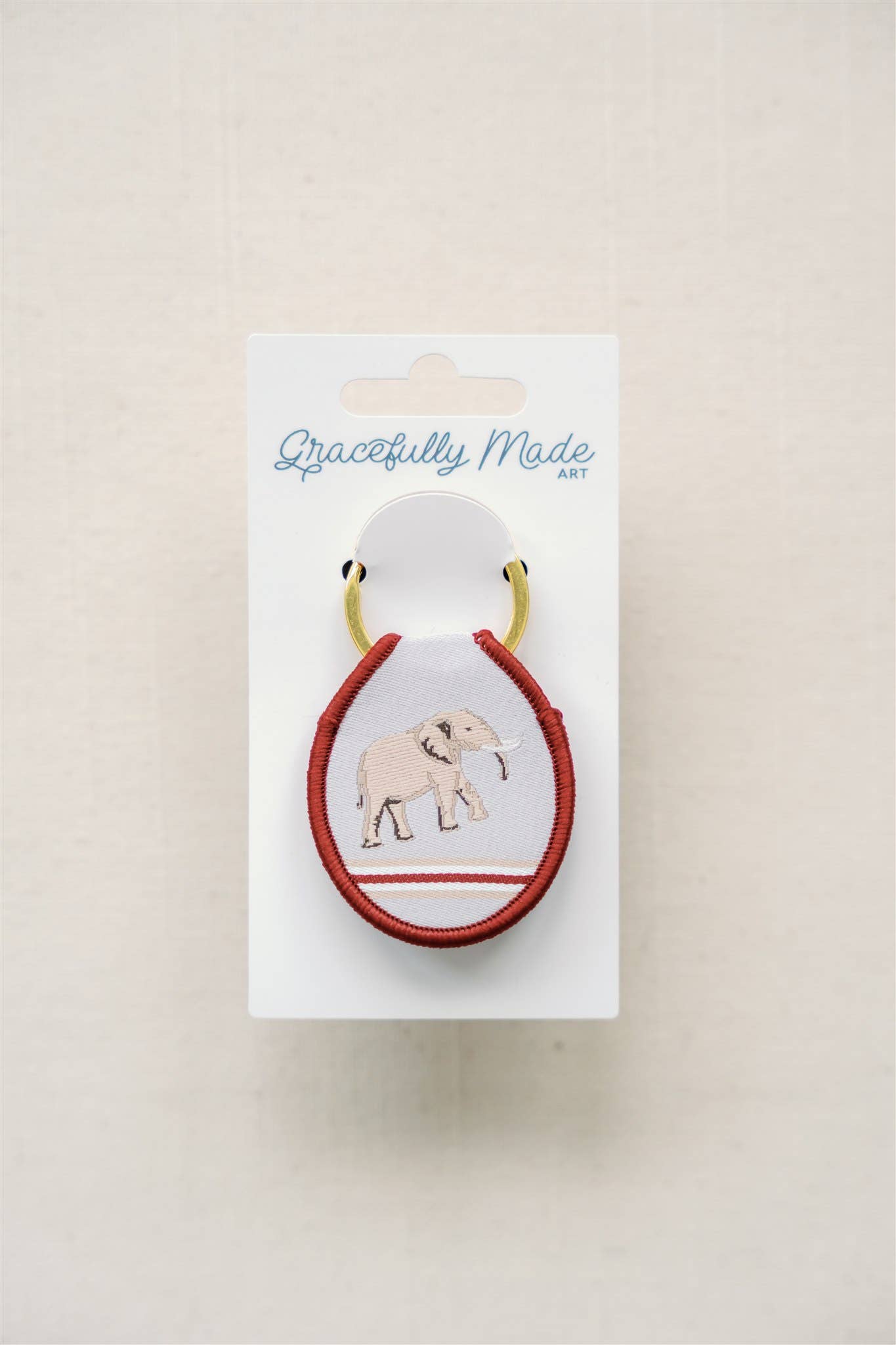 University of Alabama Elephant Embroidered Keychain