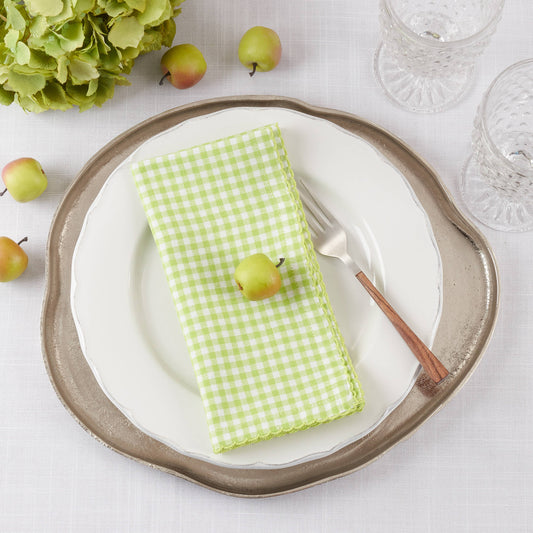 Gingham Napkin: Green / 18"