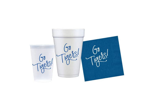 Go Tigers! (blue) | Game Day Cups & Napkins (All) : FOAM Cups (10 per package)