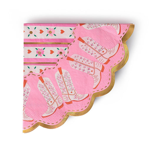 Boot Scoot Blooms Diecut Dessert Napkin Set