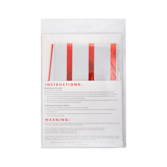 SSP1017 - Red Striped Star Shaped Mylar Balloon