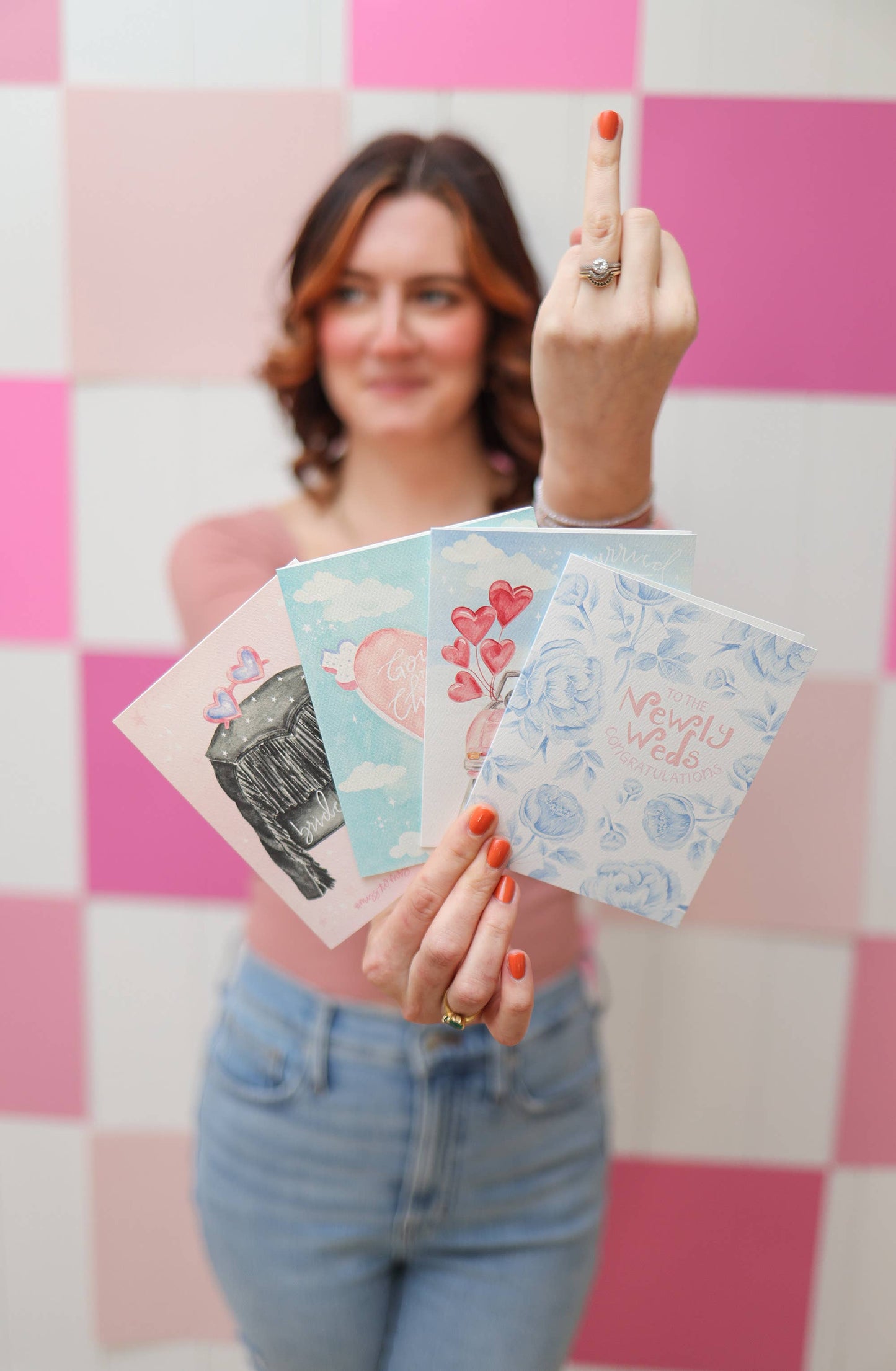 Congratulations to the newlyweds something blue wedding card