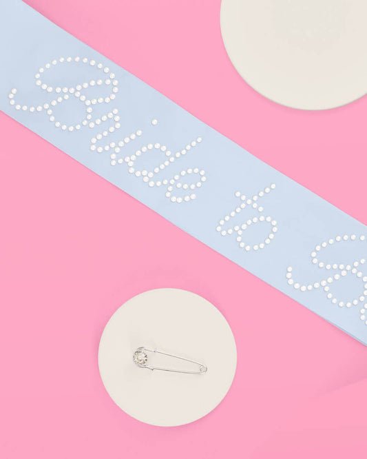 Pearl Bride To Be Sash | Blue Bachelorette Bridal Shower