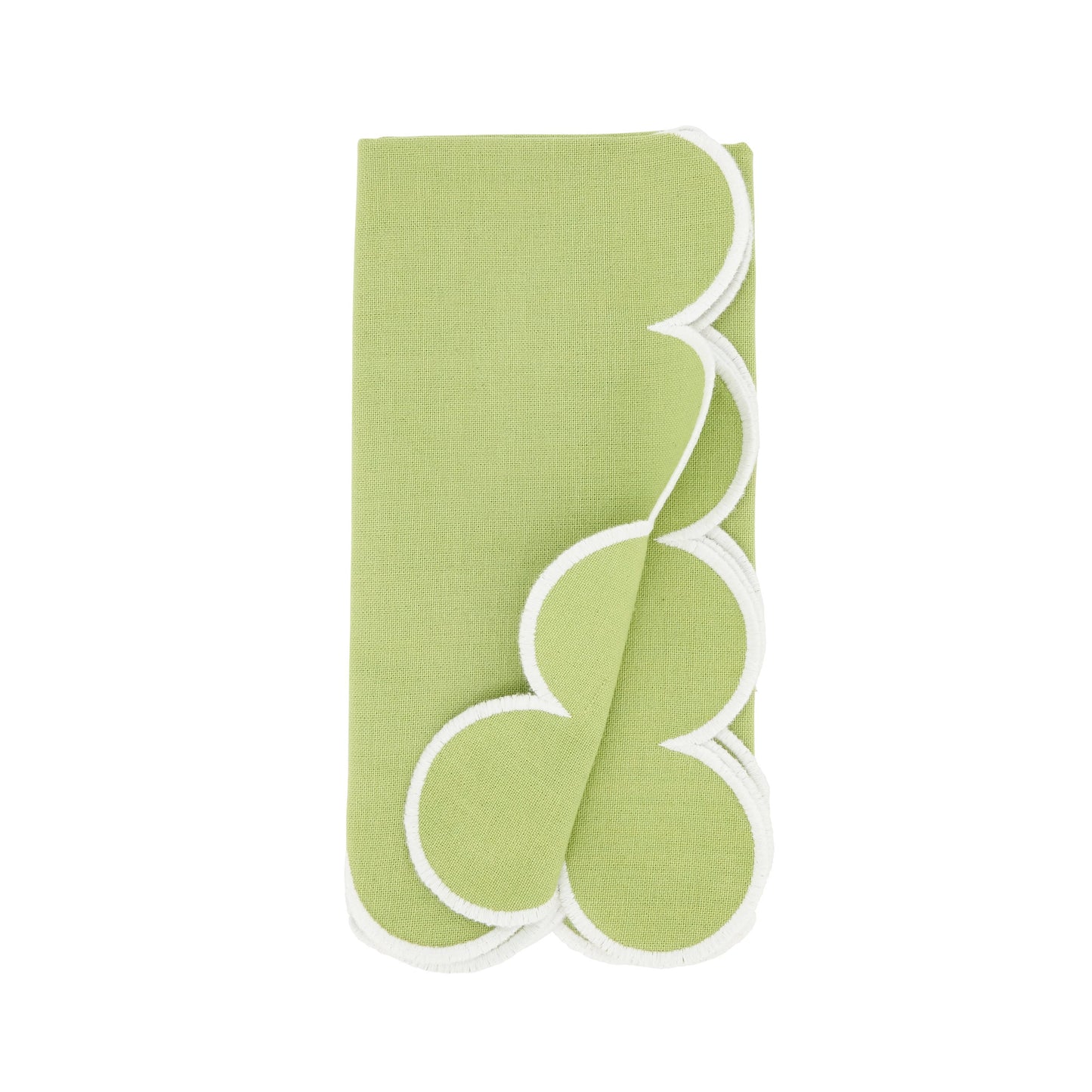 Scalloped Hem Napkin: Kiwi / 20"