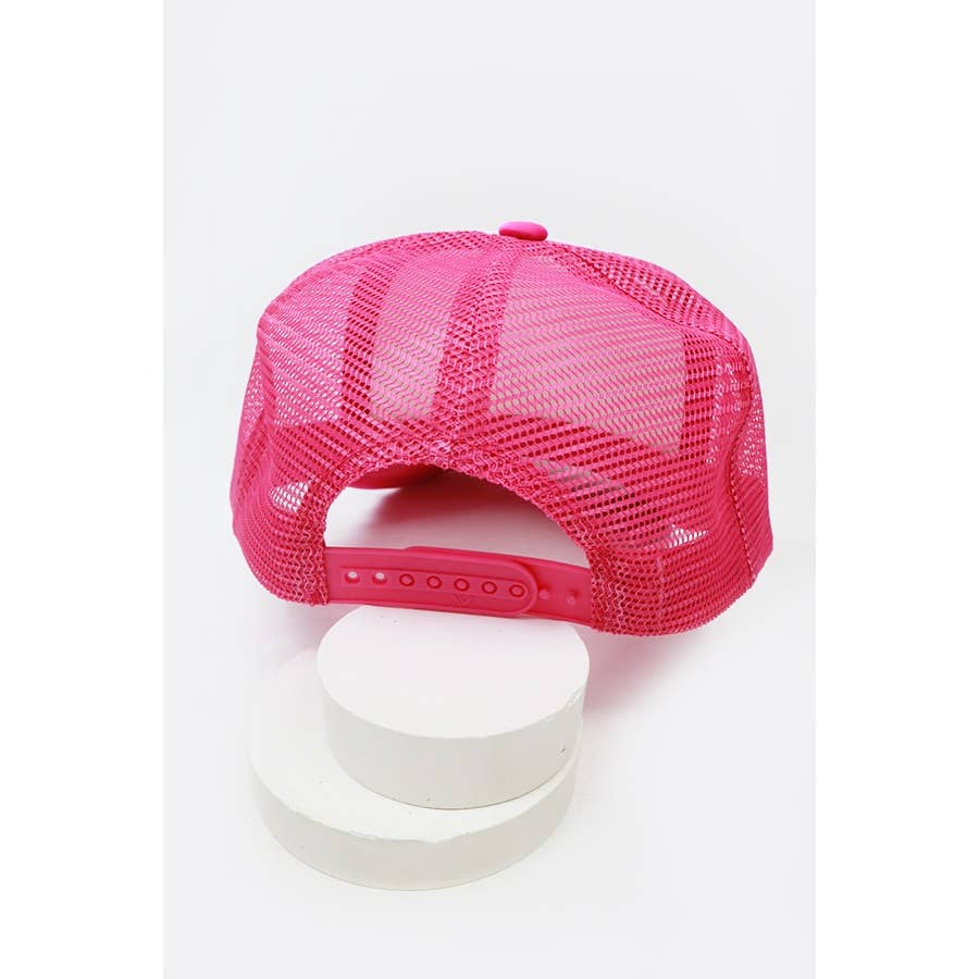 Classic Foam Solid Two Tone Trucker Hat: LIGHT PINK / ONE