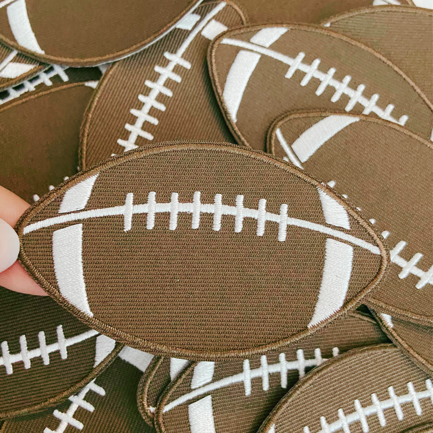 3" Football - Embroidered Hat Patch: QTY 1