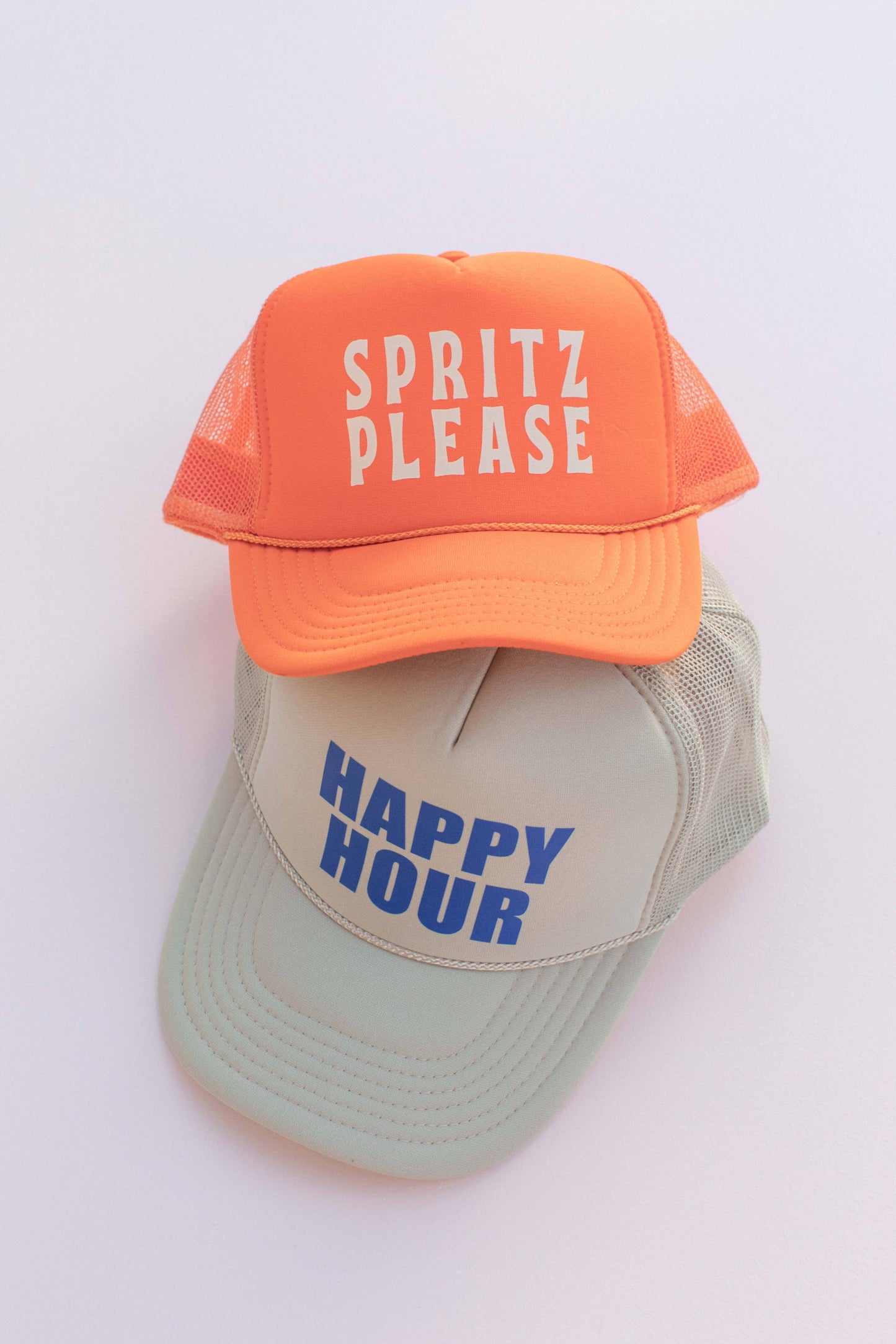 Spritz Please Happy Hour Drinks Summer Trucker Hat: Spritz Please - Orange