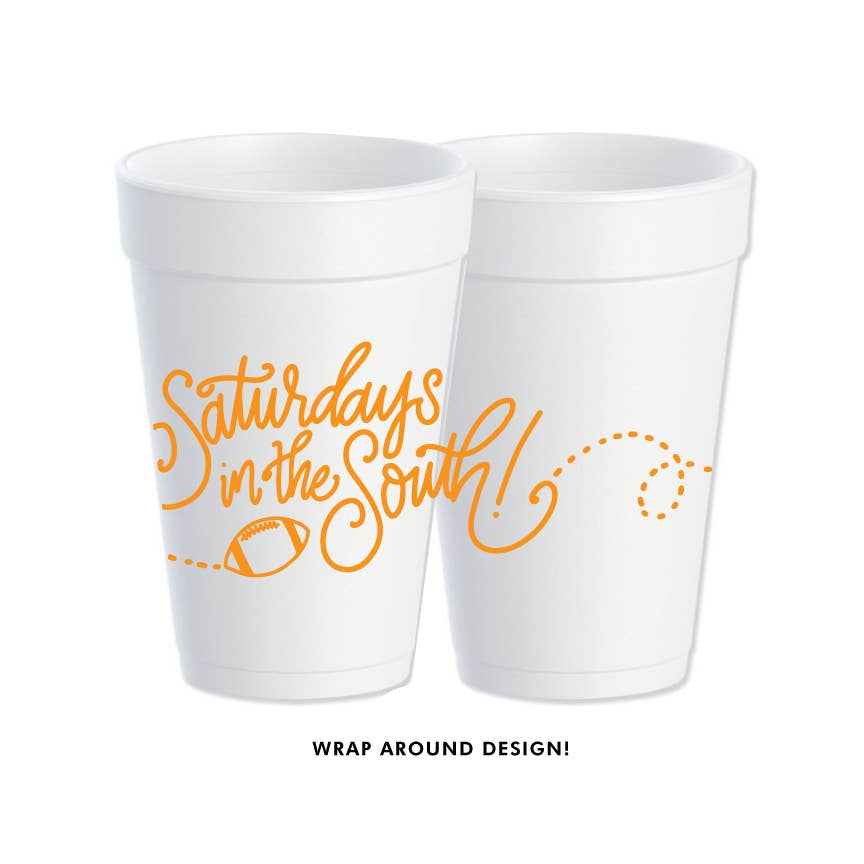 Saturdays in the South (6 colors) | Game Day Foam Cups: Gold (metallic)