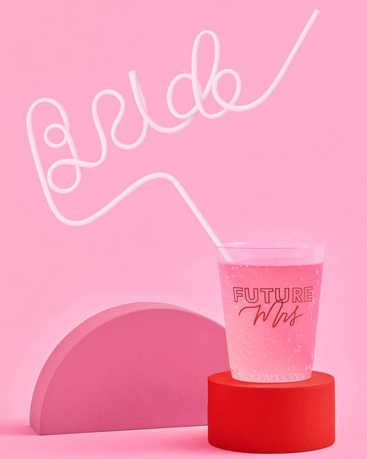 White Bride XL Straw, Bachelorette Party Supplies