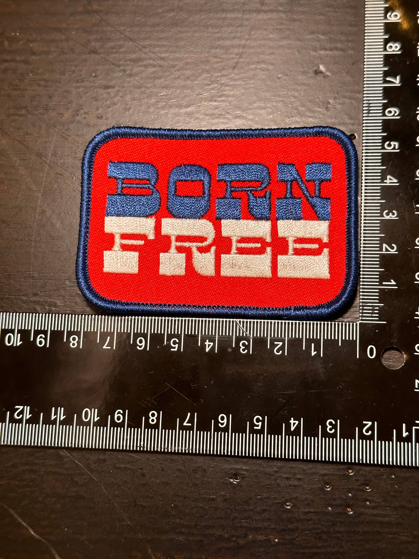 Born Free Iron on Patch, USA hat patch, trucker hat patch