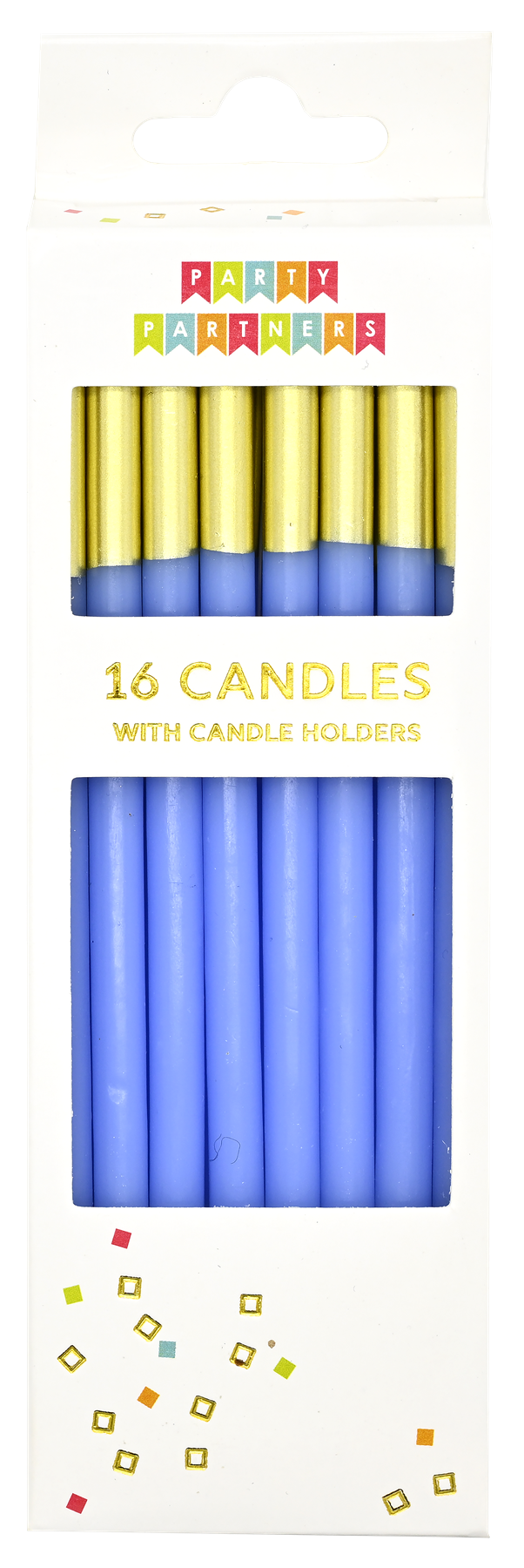 Candle Set - Top Blue Dipped 16 CT
