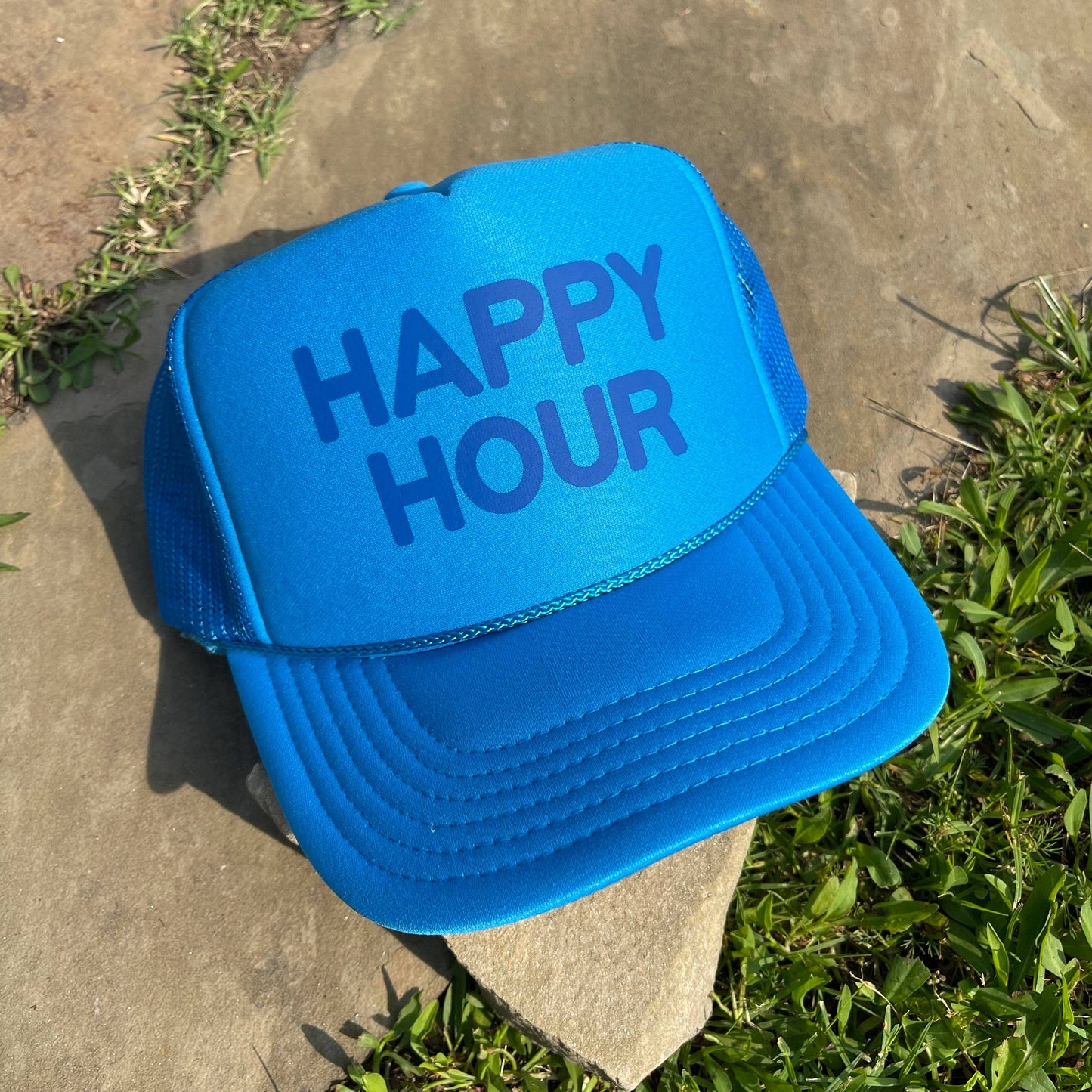 Happy Hour Trucker Hat | Monochrome: Kelly