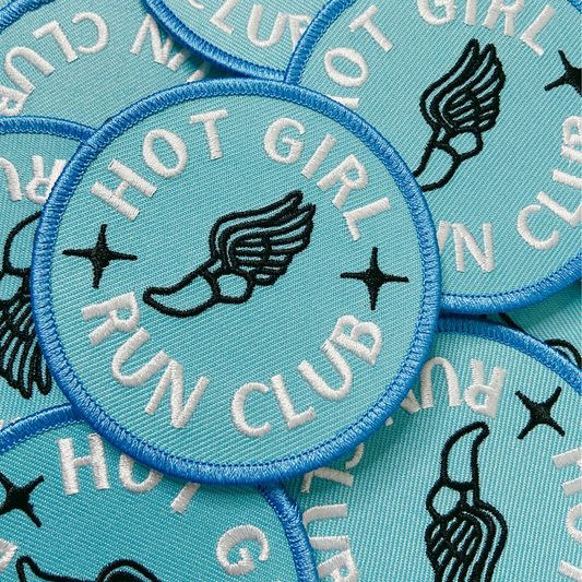 3" Hot Girl Run Club - Embroidered Hat Patch: 4" Embroidered Patch