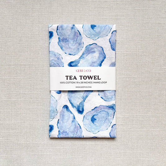 Mussel Shell Kitchen Tea Towel | Oyster Shell Tea Towel