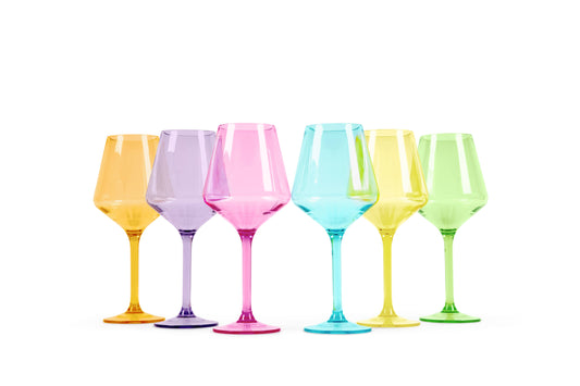Acrylic Stemmed Wine Glasses- Bright