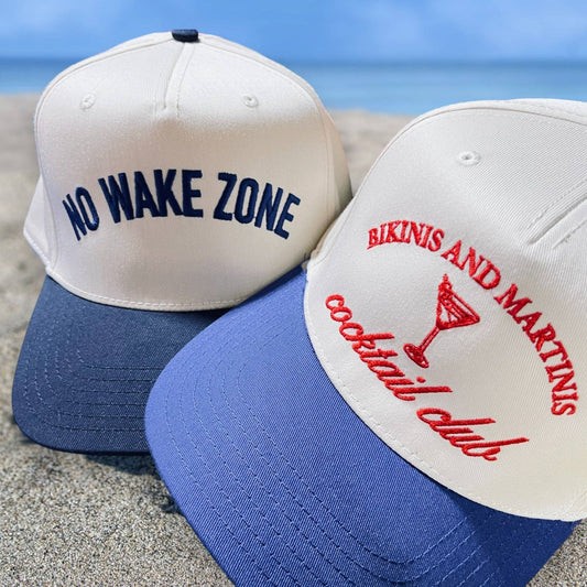 No Wake Zone Classic Trucker Hat | White/Royal