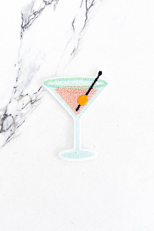 Martini Embroidered Patch