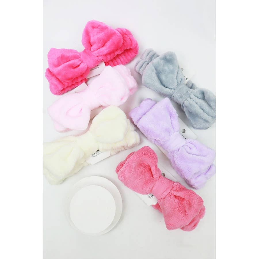 Solid Beauty Spa Bow Headband: MIX COLOR / ONE