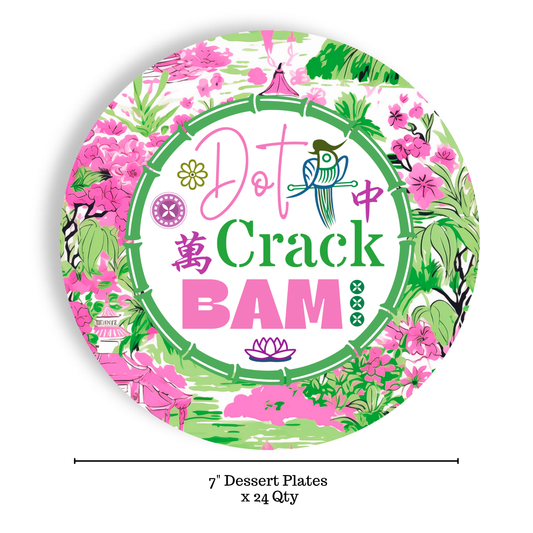 Mahjong Menu 24ct 7" Paper Plates– App/Dessert Separates