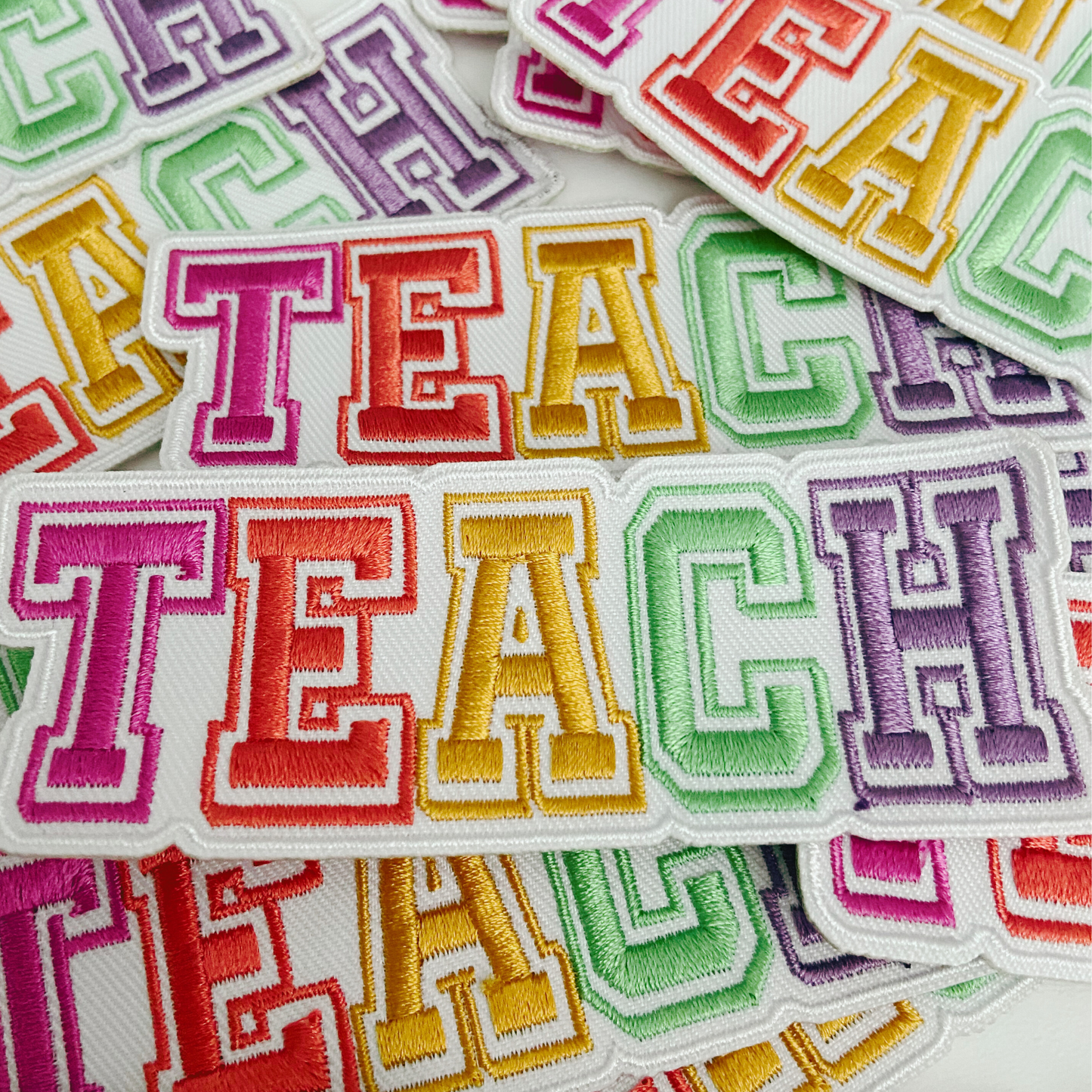 4" TEACH - Embroidered Hat Patch: Embroidered Patch