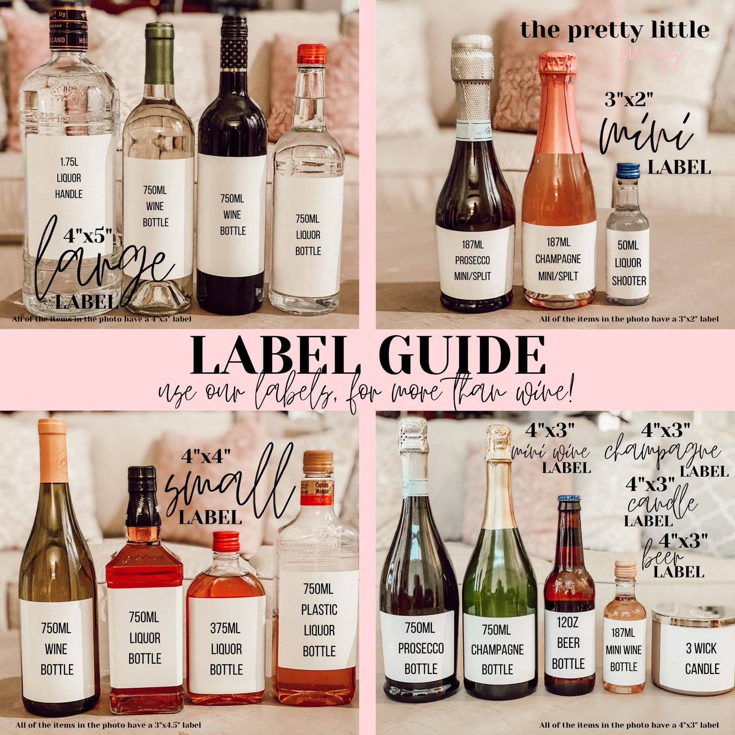 Wine for My Therapist. Best Friend. | Global Pandemic Gifts | Funny Wine Labels: Small Label 4"x4"