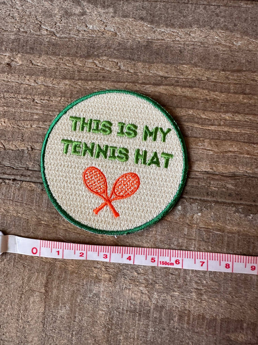 This is my Tennis Hat, Tennis Iron on Hat Patch