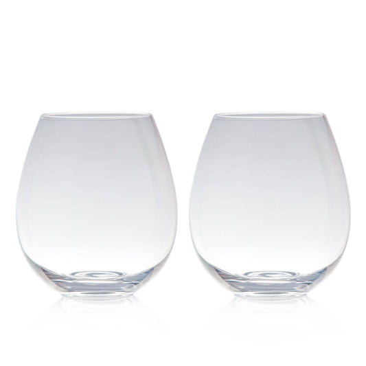 Stemless Jumbo Wine Glass Set - Clear