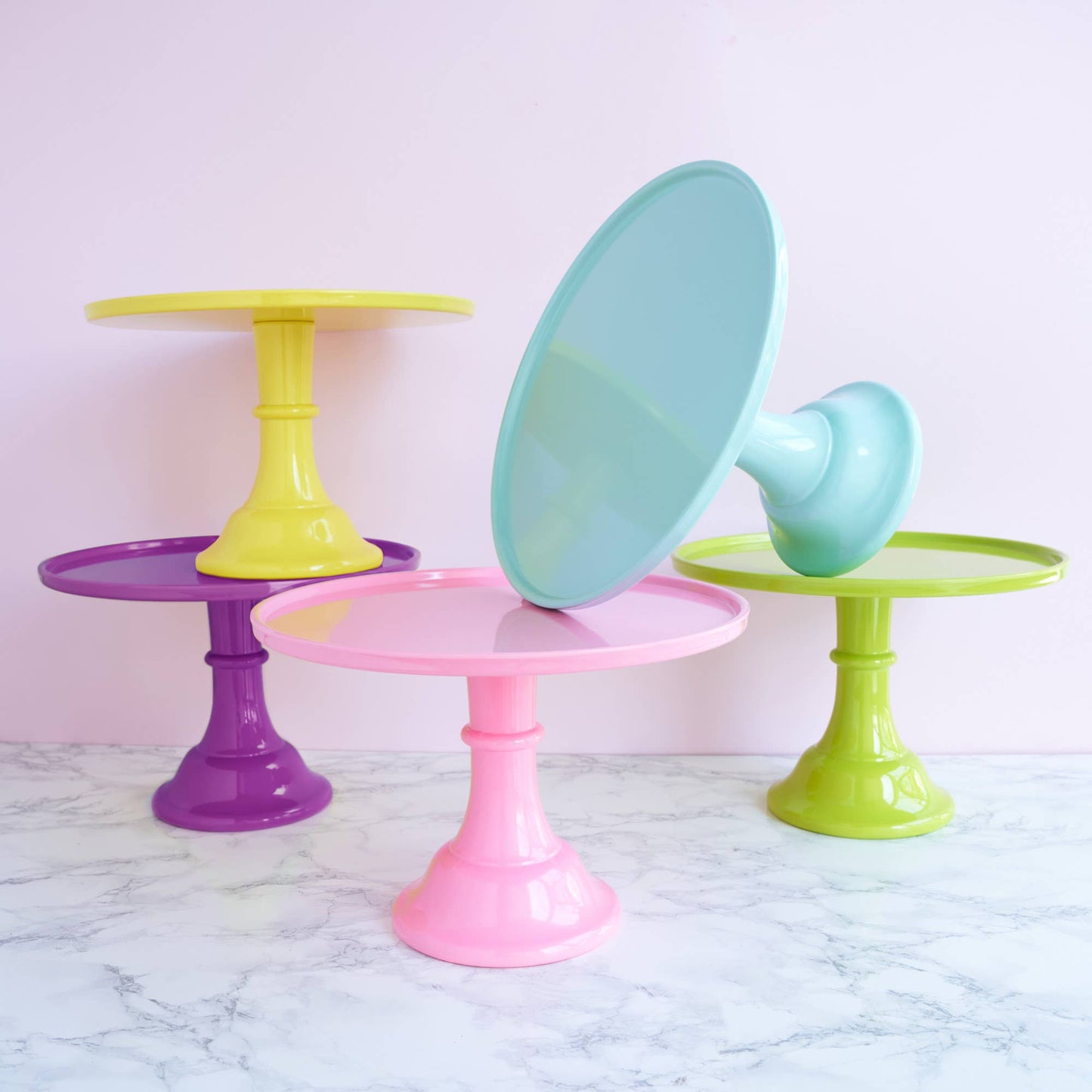 11.5" Collapsable Melamine Cake Stand - Yellow