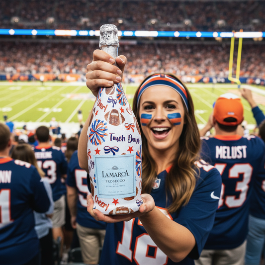 Blue & Orange Game Day Prosecco Bottle Wrap