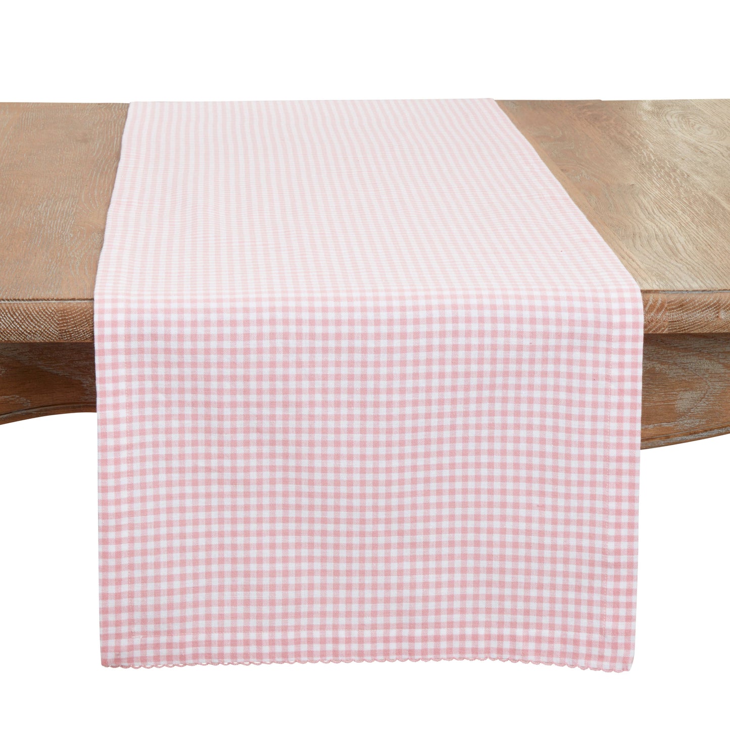 Traditional Gingham Table Runner: Pink / 16"x72"