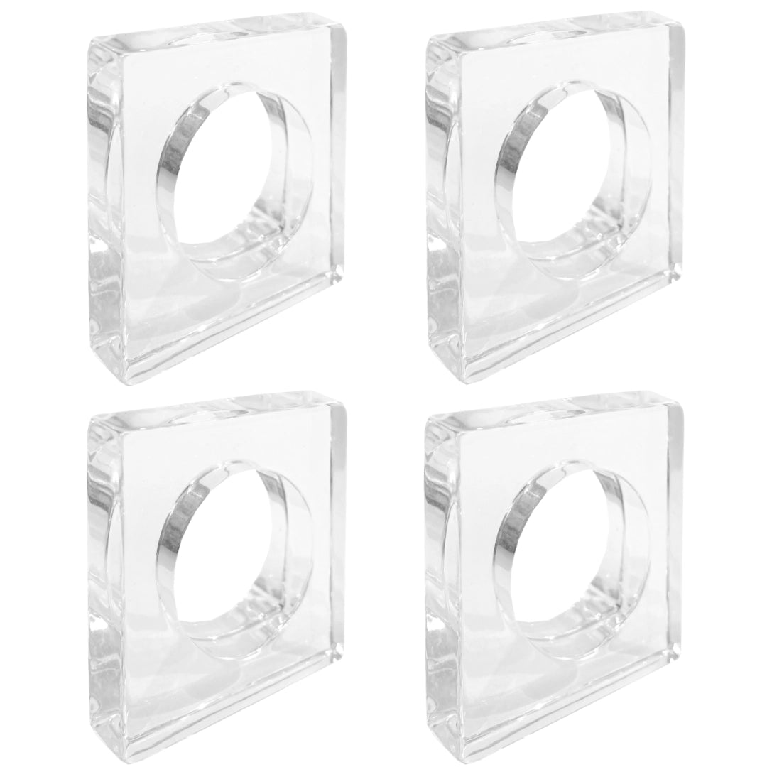 Acrylic Napkin Ring Set - Clear