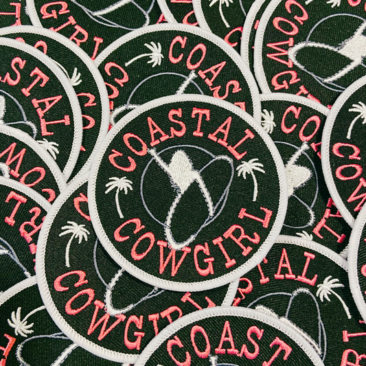 3" Coastal Cowgirl - Embroidered Hat Patch: Embroidered Patch