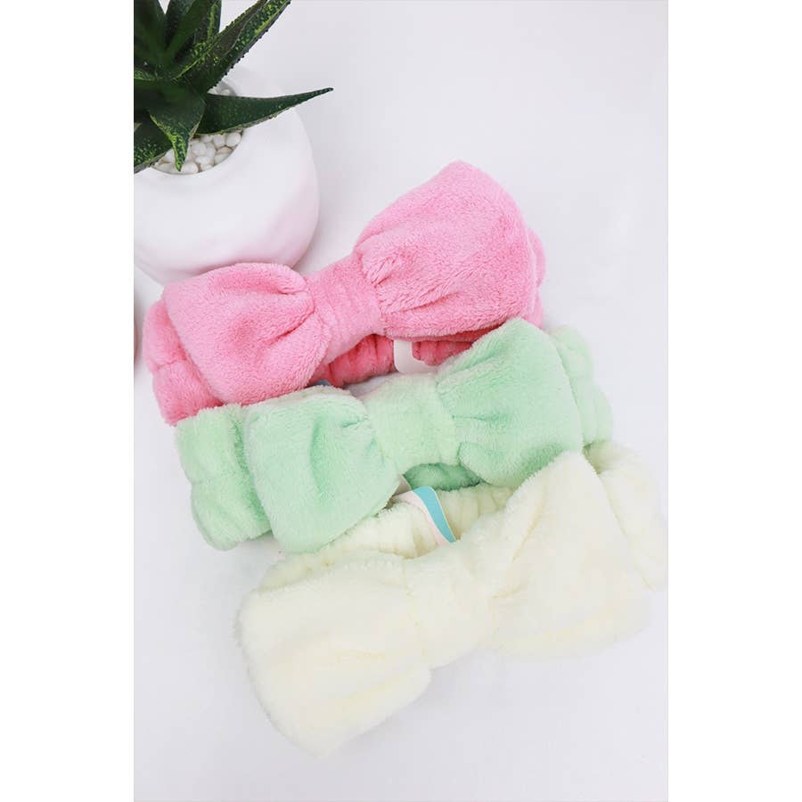 Solid Beauty Spa Bow Headband: MIX COLOR / ONE