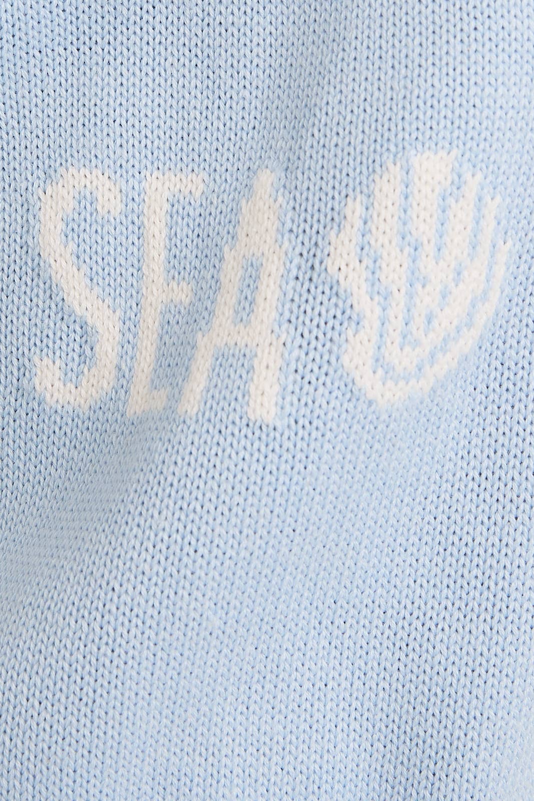 LONG SLEEVE SLOUCHY "I NEED VITAMIN SEA" LT WEIGHT SWEATER: BABY BLUE / M