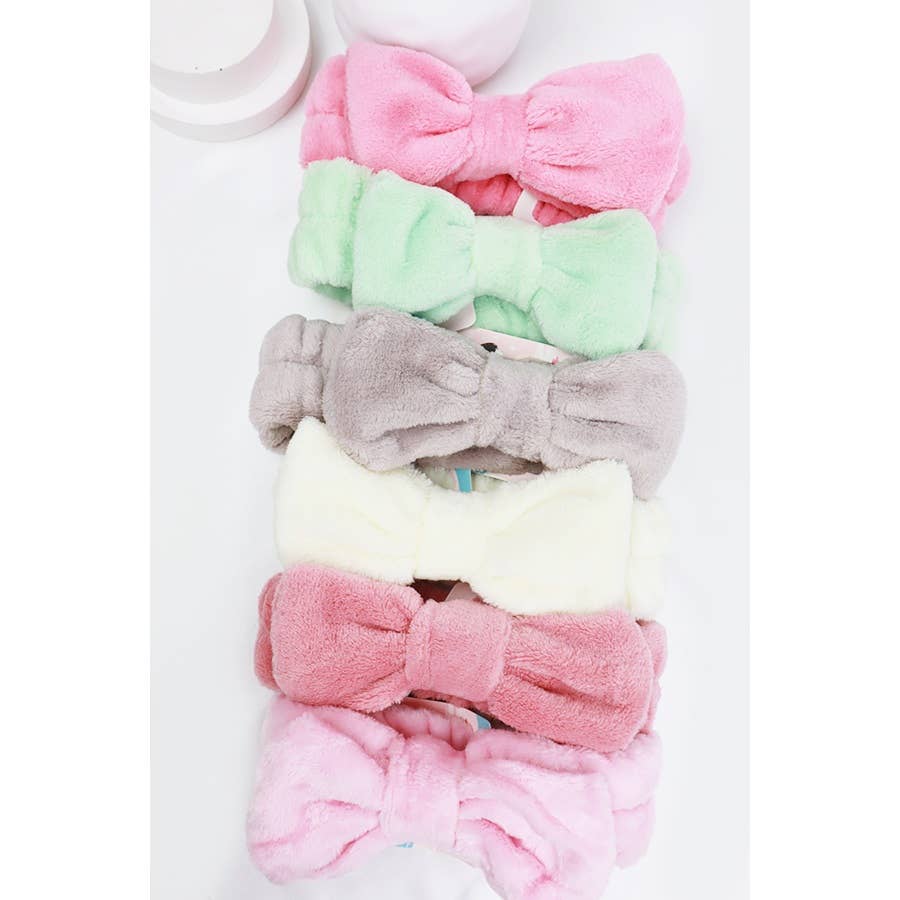 Solid Beauty Spa Bow Headband: MIX COLOR / ONE