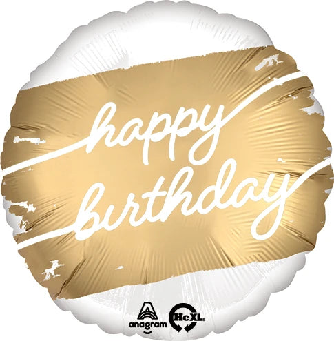 Happy Birthday Gold Cursive 18 Inch Foil