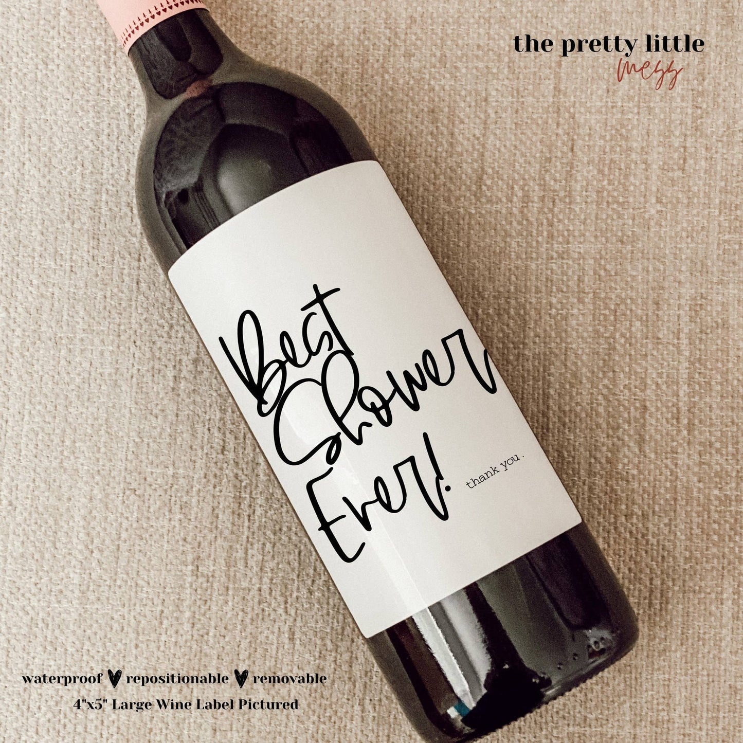 Shower Host Gift Ideas, Hostess Gift, Bridal Shower Host Gift, Baby Shower Host Gift, Party Host Gift, Personalized Gift Label, Wine Label: Large Label 4"x5"