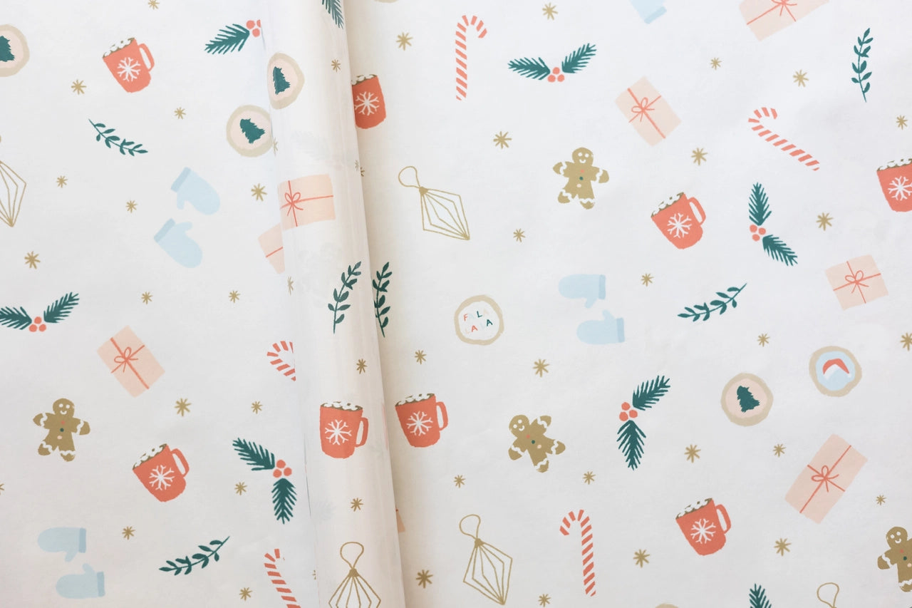 Holiday Illustrations Wrapping Paper Roll