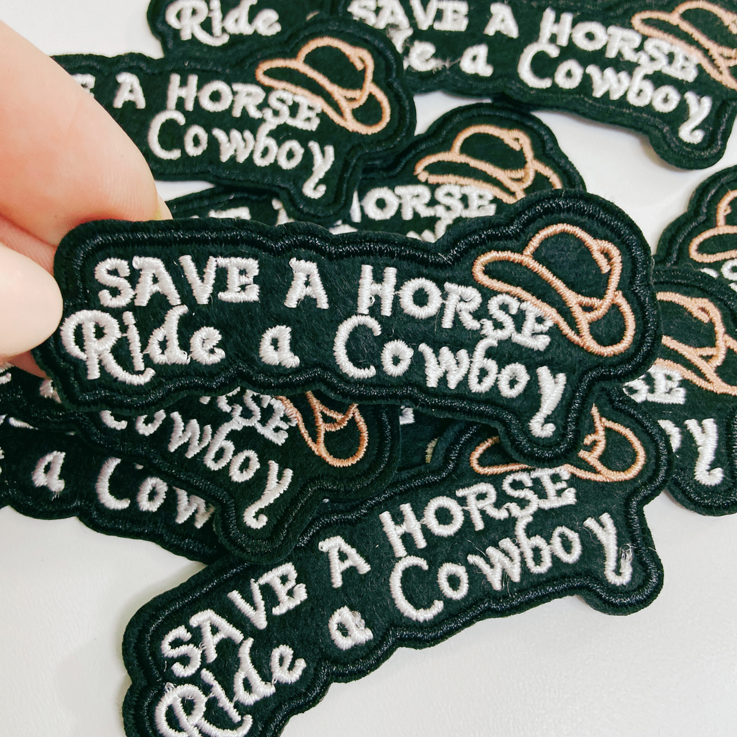 3" Save a Horse Ride a Cowboy - Embroidered Hat Patch: 3" Embroidered Patch